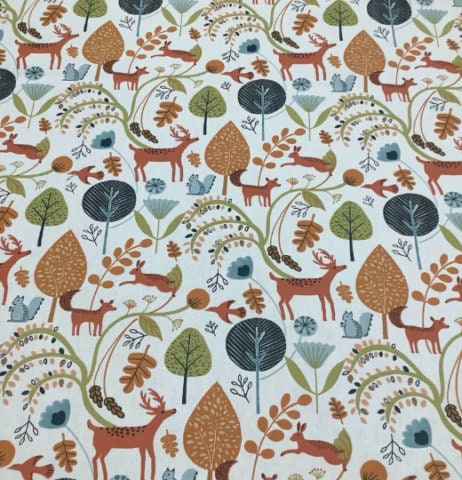 Scandi Woodland Animals Tablecloth , Stag Hare Tablecloth , Round Tablecloth , Oval Tablecloth , Rectangle Tablecloth