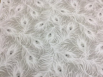 Peacock Feather Natural Tablecloth , Round Tablecloth , Oval Tablecloth , Rectangle Tablecloth
