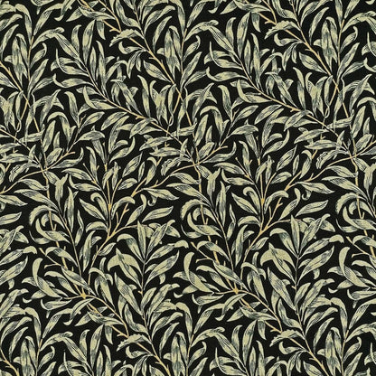 William Morris Willow Bough Tablecloth, Ebony Black, Handmade in UK