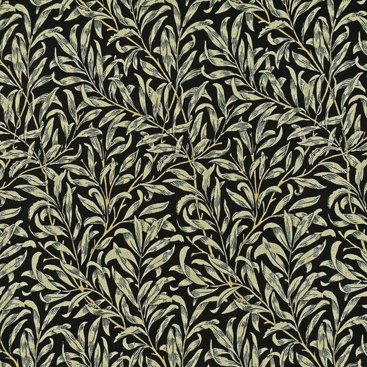 William Morris Willow Bough Tablecloth, Ebony Black, Handmade in UK