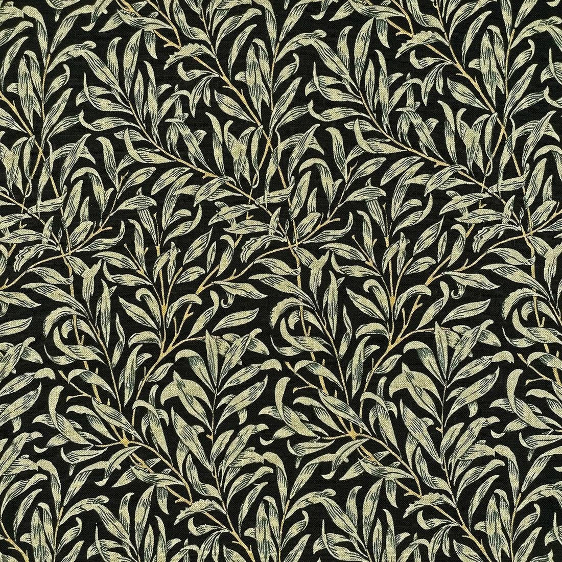 William Morris Willow Bough Tablecloth, Ebony Black, Handmade in UK