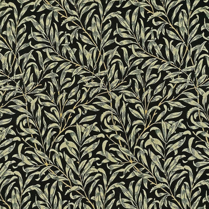 William Morris Willow Bough Tablecloth, Ebony Black, Handmade in UK
