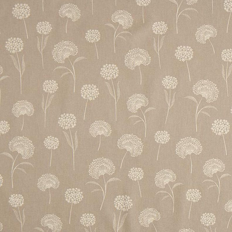Round Dandelions Natural Tablecloth , Linen Look Tablecloth , Round Tablecloth , Oval Tablecloth , Rectange Tablecloth