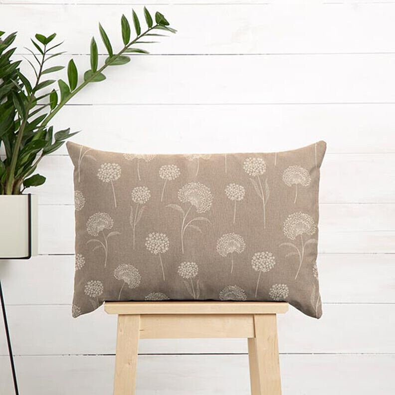 Round Dandelions Natural Tablecloth , Linen Look Tablecloth , Round Tablecloth , Oval Tablecloth , Rectange Tablecloth