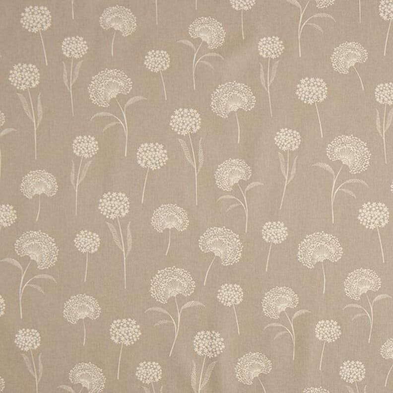 Dandelions Floral Natural White Tablecloth , Linen Look Tablecloth , Round Tablecloth , Oval Tablecloth , Rectange Tablecloth