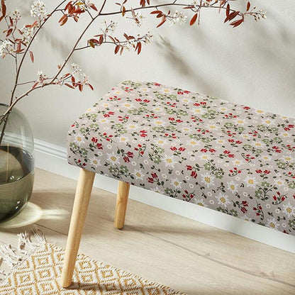 Edelweiss Floral Tablecloth, Linen Look Fabric, Handmade in UK