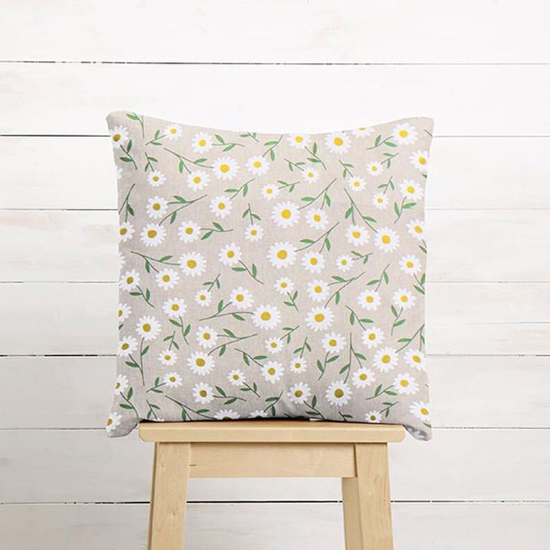 Daisy Floral Linen Look Tablecloth: Handmade in UK
