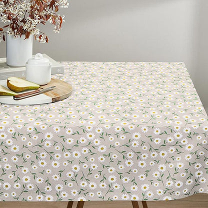 Oval Daisies Tablecloth , Linen Look Tablecloth , Round Tablecloth , Oval Tablecloth , Rectange Tablecloth