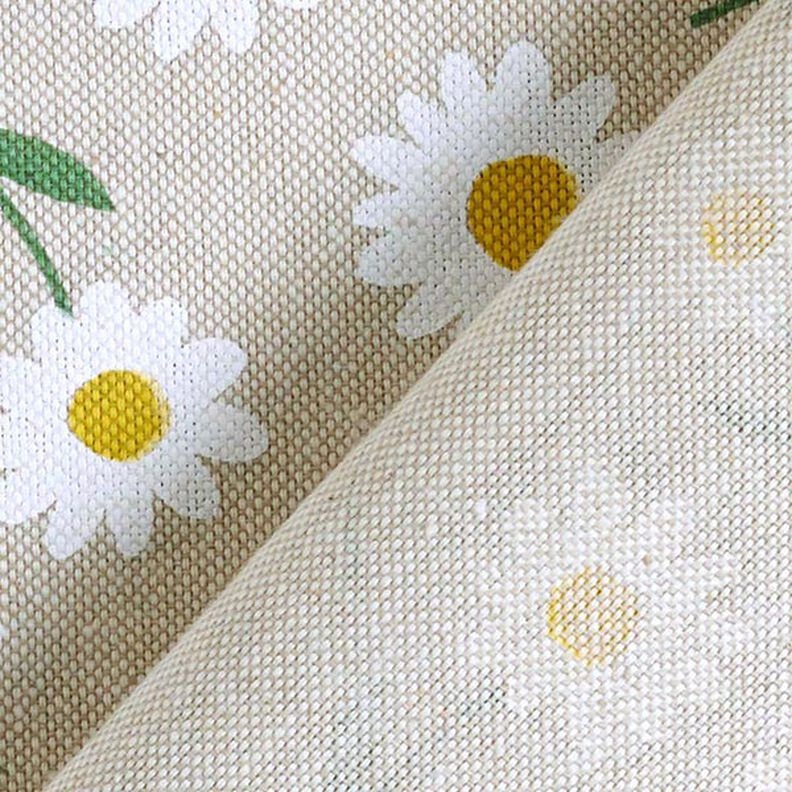 Daisy Floral Linen Look Tablecloth: Handmade in UK