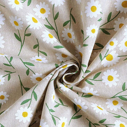 Oval Daisies Tablecloth , Linen Look Tablecloth , Round Tablecloth , Oval Tablecloth , Rectange Tablecloth