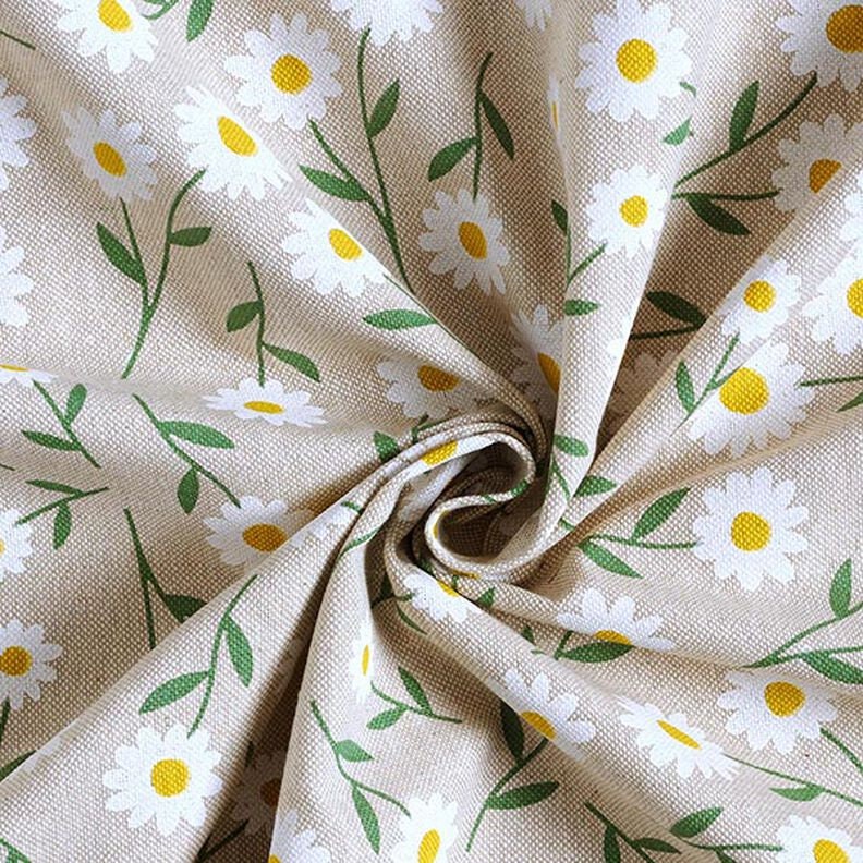 Oval Daisies Tablecloth , Linen Look Tablecloth , Round Tablecloth , Oval Tablecloth , Rectange Tablecloth