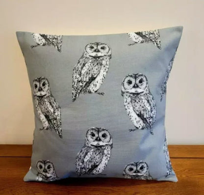 Owl Flint Grey Cushion Cover , Throw Pillow , Scatter Cushions , Cushion Cover UK