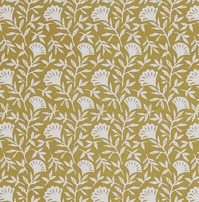 Scandi Floral Flowers Tablecloth, Melby Flower Ochre Tablecloth , Round Oval Square Rectangle Tablecloth , Tablecloth UK