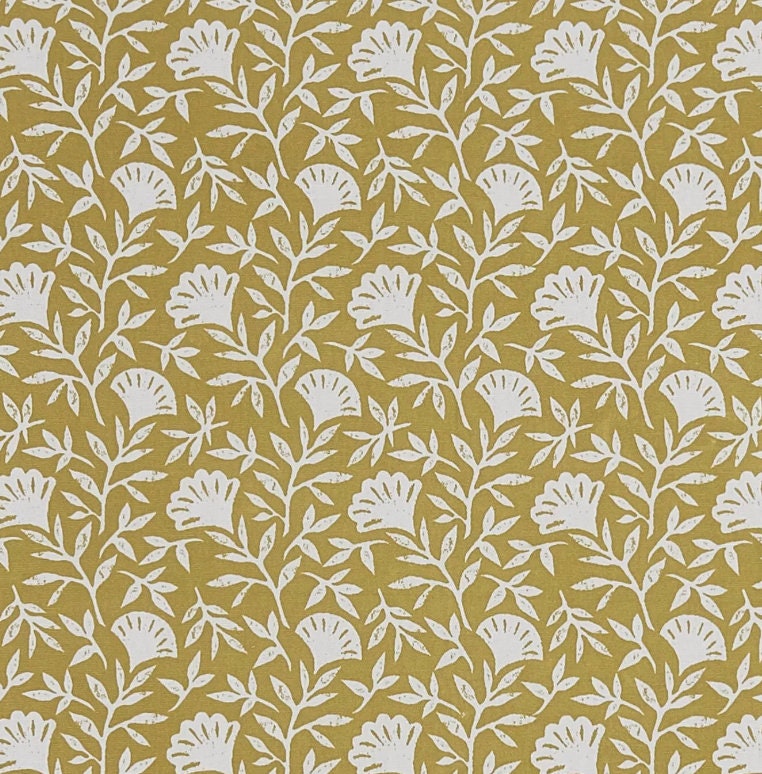 Scandi Floral Flowers Tablecloth, Melby Flower Ochre Tablecloth , Round Oval Square Rectangle Tablecloth , Tablecloth UK