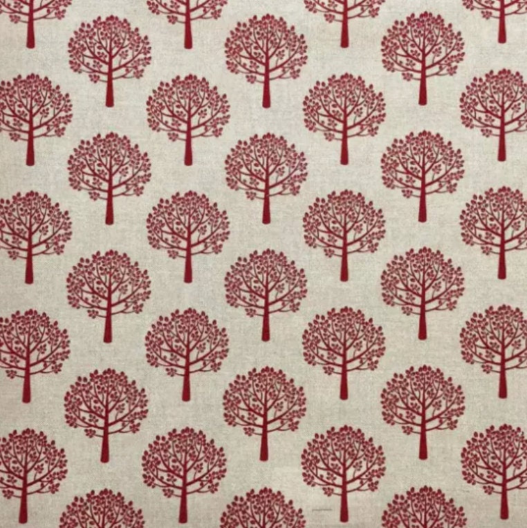 Mulberry Trees Red Natural Cushion Cover