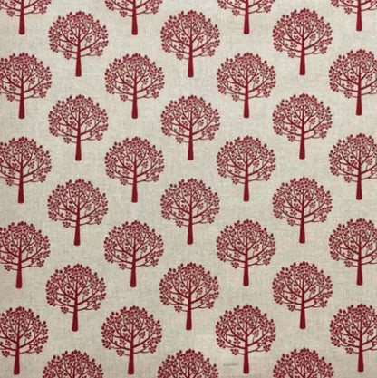 Mulberry Trees Red Natural Cushion Cover
