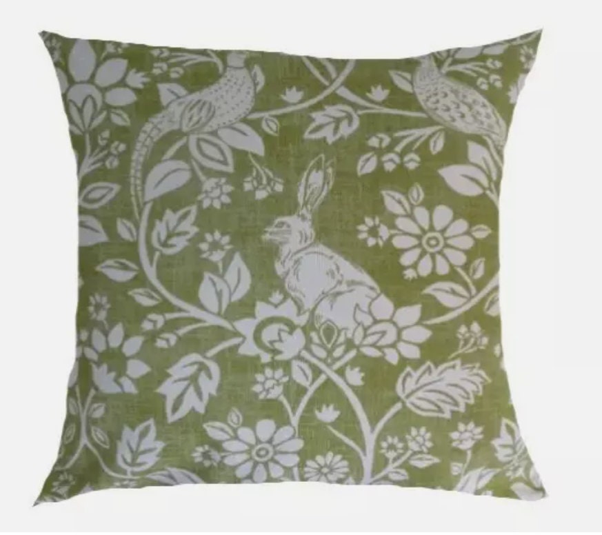 Heathland Moss Green Cushion Cover , Hares And Game Pleasant Birds Cushion Cover , Throw Pillow , Scatter Cushions , Cushion Cover UK