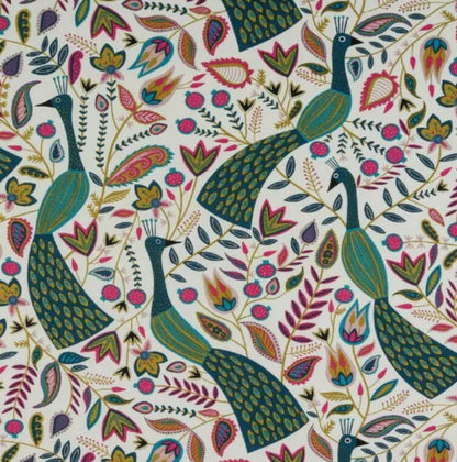 Peacock Floral Teal Green Pink Cushion Cover , Throw Pillow , Scatter Cushions , Cushion Cover UK