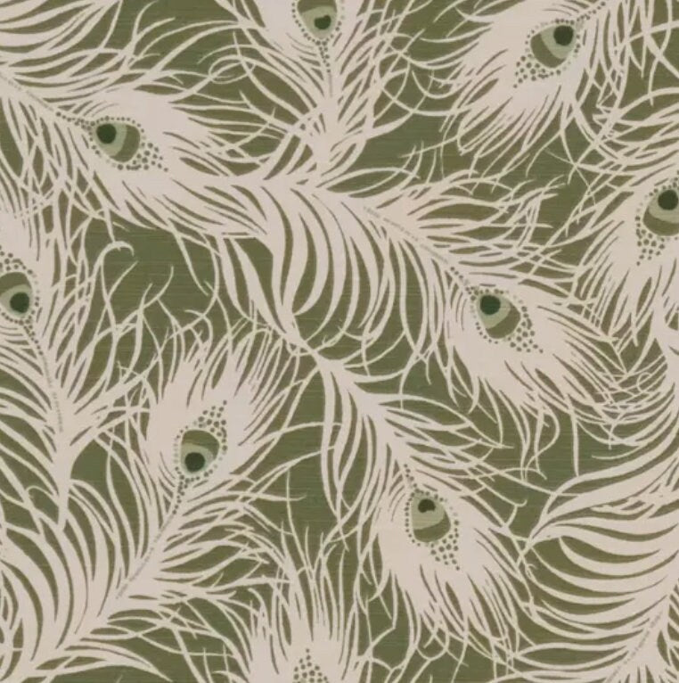 Harper Peacock Feather Willow Green Cushion Cover , Throw Pillow , Scatter Cushions , Cushion Cover UK