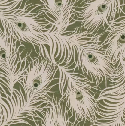 Harper Peacock Feather Willow Green Cushion Cover , Throw Pillow , Scatter Cushions , Cushion Cover UK