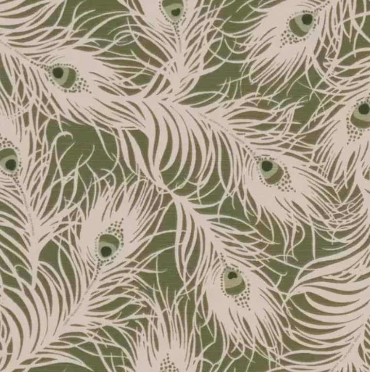 Harper Peacock Feather Willow Green Cushion Cover , Throw Pillow , Scatter Cushions , Cushion Cover UK