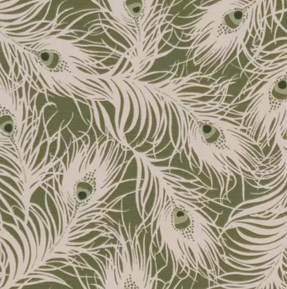 Harper Peacock Feather Willow Green Cushion Cover , Throw Pillow , Scatter Cushions , Cushion Cover UK