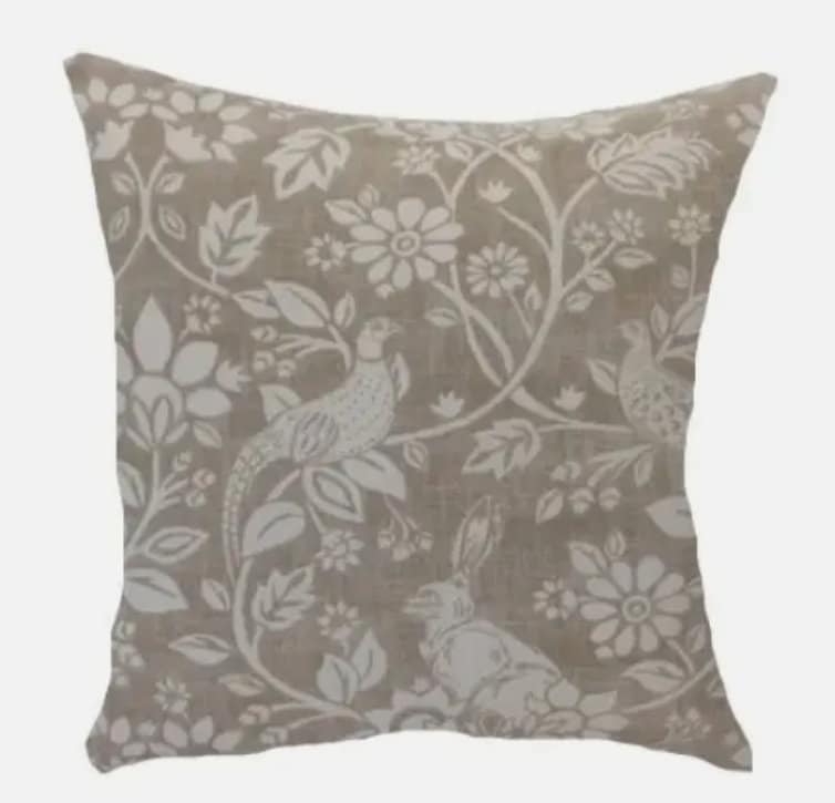 Heathland Beige Natural Cushion Cover , Hares And Game Pleasant Birds Cushion Cover , Throw Pillow , Scatter Cushions , Cushion Cover UK