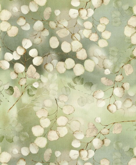 Honesty Leaf Tablecloth , Lunaria Honesty Green Leaves Table Cloth , Round Oval Rectangle