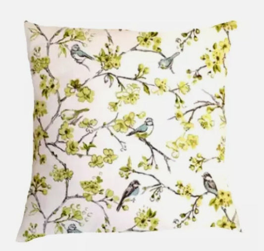 Floral Blossom Cushion Cover , Bird Citrus Cushion Cover , Throw Pillow , Scatter Cushions , Cushion Cover UK