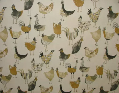 Harriet Graphite Chicken Hens Cushion Cover , Throw Pillow , Scatter Cushions , Cushion Cover UK
