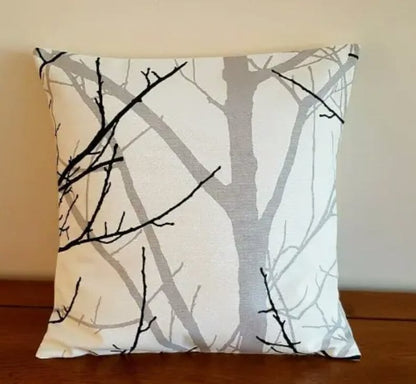Willow Tree Graphite White Black Grey Cushion Cover , Throw Pillow , Scatter Cushions , Cushion Cover UK