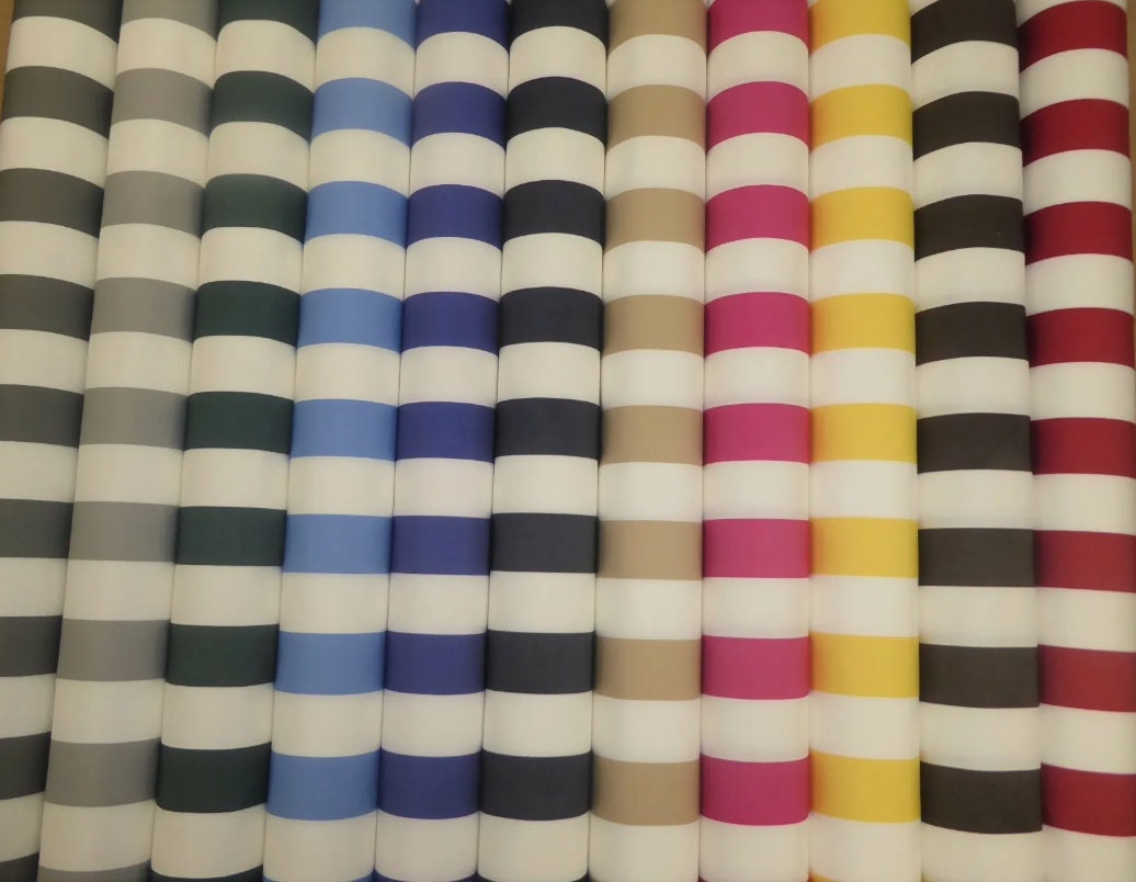 Striped Water Resistant Tablecloth, Outdoor PV Coated Fabric, Handmade UK
