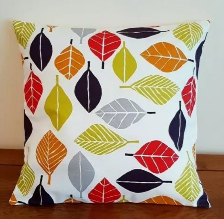 Fall Leaf Cushion Cover , Cushion Cover Tutti Fruiti Red Orange , Throw Pillow , Scatter Cushions , Cushion Cover UK