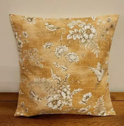 Finch Toile Coral Orange Bird Cushion Cover , Throw Pillow , Scatter Cushions , Cushion Cover UK