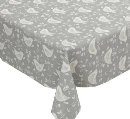 Oval Scandi Birds Tablecloth , Fryetts Narvik Birds Tablecloth , Round Oval Tablecloth , Rectangle Tablecloth , Orange Tablecloth
