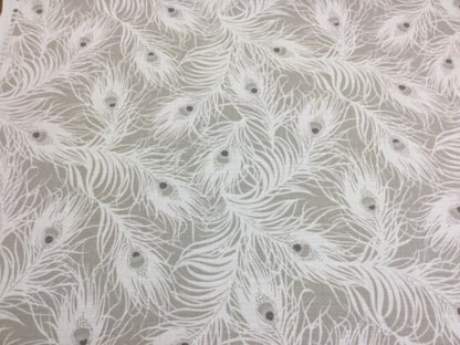 Peacock Feather Natural Tablecloth , Round Tablecloth , Oval Tablecloth , Rectangle Tablecloth
