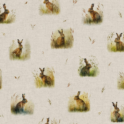Country Hares Hare Rabbit Tablecloth , Linen Look Tablecloth , Round Tablecloth , Oval Tablecloth , Rectange Tablecloth