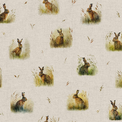 Country Hares Hare Rabbit Tablecloth , Linen Look Tablecloth , Round Tablecloth , Oval Tablecloth , Rectange Tablecloth