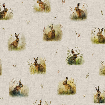 Country Hares Hare Rabbit Tablecloth , Linen Look Tablecloth , Round Tablecloth , Oval Tablecloth , Rectange Tablecloth