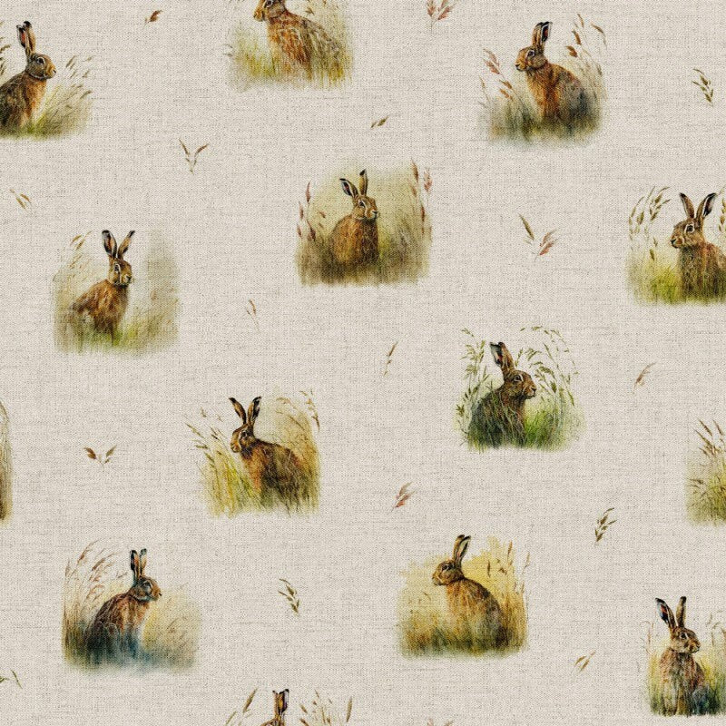Country Hares Hare Rabbit Tablecloth , Linen Look Tablecloth , Round Tablecloth , Oval Tablecloth , Rectange Tablecloth