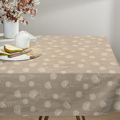 Oval Floral Dandelions Tablecloth , Linen Look Tablecloth , Round Tablecloth , Oval Tablecloth , Rectange Tablecloth