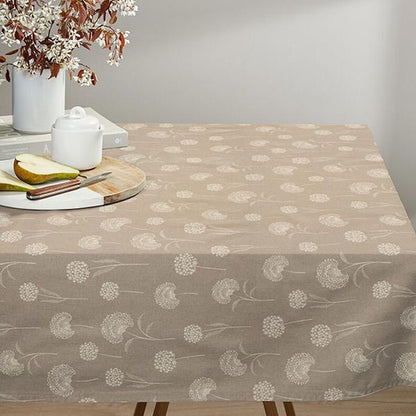 Oval Floral Dandelions Tablecloth , Linen Look Tablecloth , Round Tablecloth , Oval Tablecloth , Rectange Tablecloth