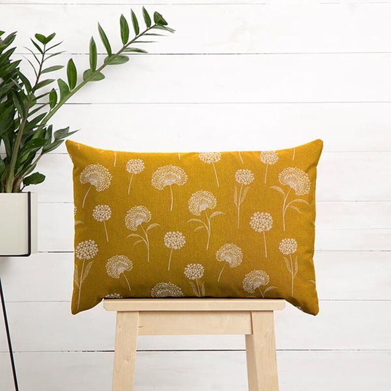 Oval Floral Dandelions Yellow Tablecloth , Linen Look Tablecloth , Round Tablecloth , Oval Tablecloth , Rectange Tablecloth