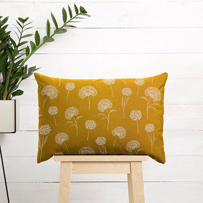 Oval Floral Dandelions Yellow Tablecloth , Linen Look Tablecloth , Round Tablecloth , Oval Tablecloth , Rectange Tablecloth