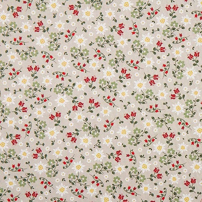 Edelweiss Floral Tablecloth, Linen Look Fabric, Handmade in UK