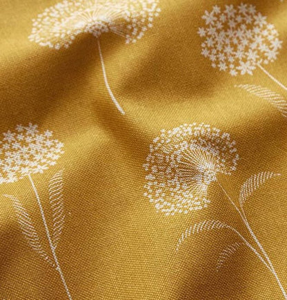 Dandelions Yellow Throw Pillow Cover: Floral Cotton Linen, Handmade in UK
