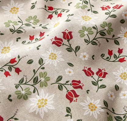 Edelweiss Natural Cushion Cover , Floral Pillow cover , Throw Pillow , Scatter Cushions , Cushion Cover UK