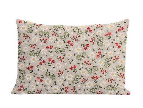 Edelweiss Natural Cushion Cover , Floral Pillow cover , Throw Pillow , Scatter Cushions , Cushion Cover UK