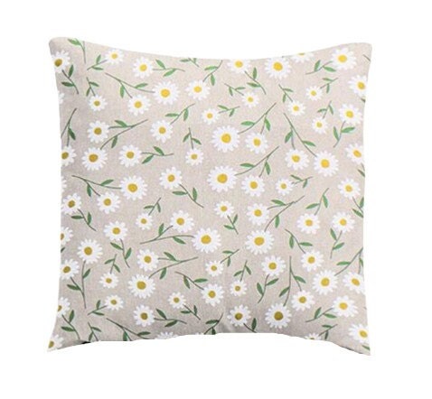 Daisies Natural Cushion Cover , Floral Pillow cover , Throw Pillow , Scatter Cushions , Cushion Cover UK