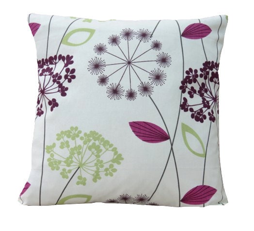Allium Floral Cushion Cover: Handmade Cotton Throw Pillow